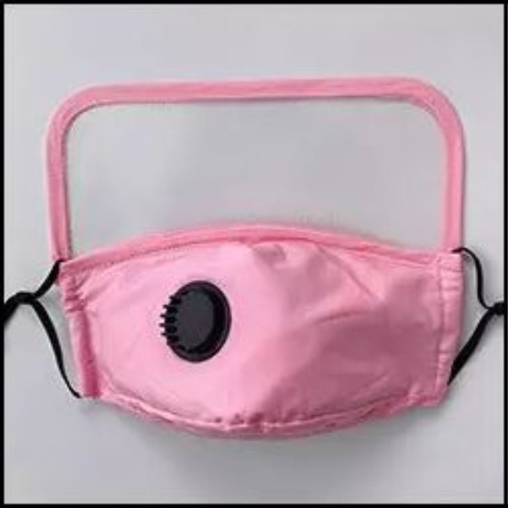 Pink Reusable/Washable Face Mask with Shield